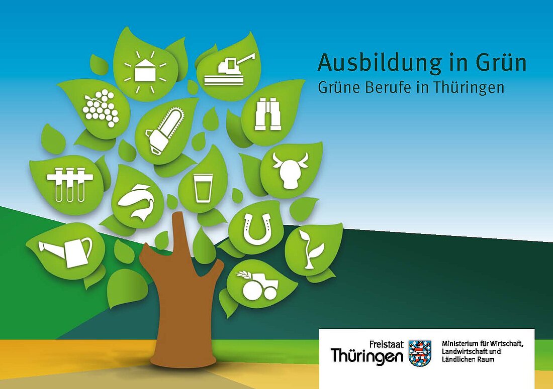 Cover_Broschüre. Ausbildung in Grün. Grüne Berufe in Thüringen